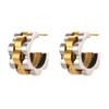 Europeu e Americano Transfronteiriço Mais Vendido Moda Pulseira de Relógio Padrão Brinco Punk Hip-hop Tendência Aço Inoxidável Banhado a Ouro 18K Brincos Joias