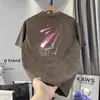 Nueva Camiseta Tie-Dye Vintage Moderna de Manga Corta para Hombre 2025, Marca Moderna Estilo Hong Kong Verano Juventud Top de Media Manga para Hombre