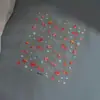 Adesivos de Unha Cereja Brilhantes Cristalinos, Decorações Populares para Unhas Estilo Fresco com Folha de Ouro, Materiais de Adesivo para Celular e iPad