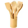 Espátula de cozinha antiaderente transfronteiriça, espátula de nan bambu doméstica sem pintura, conjunto de sete peças de espátulas e colheres de bambu