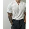 Suéter Nuevo 2024 Cuello en V Manga Corta para Hombre Ajustado Moderno Combinable Verano Delgado de Alta Gama Color Sólido Camiseta Casual