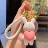 Chaveiro Coelho Amoroso Pingente para Bolsa de Namorada Feminina Chaveiro Criativo de Resina