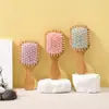 Pente de Massagem com Airbag de Bambu Pente de Meridianos Pente com Almofada de Ar Anti-nós Doméstico Pente para Cabelo Cacheado Pente de Bambu