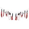 Decoração de terror de Halloween paródia anti-real bandeira pendente de 12 peças barra casa mal-assombrada cordão de pingente de faca de sangue adereços de pegadinha