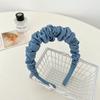 Diadema plisada de tela vaquera transfronteriza europea y americana, diadema de intestino grueso con personalidad fina, accesorios para el cabello de moda de verano para mujer