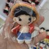 Muñeca de Monstruo de Tres Ojos Colgante de Lana Colgante Tejido a Mano Producto Terminado Muñeca de Ganchillo Hecha a Mano Colgante de Ganchillo Producto Terminado