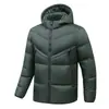 Jaqueta de algodão de inverno transfronteiriça para homens 2024, jaqueta casual trendy com capuz slim fit para homens, justa e estilosa
