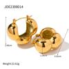 Temperamento de moda europea y americana oro de 18k acero inoxidable tres aretes de hemisferio red popular simple acero titanio aretes aretes para mujer