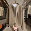 Artículo Caliente de Transmisión en Vivo Marca de Moda Simple Moda Casual Cárdigan Tejido Suéter Fábrica Ropa de Hilo para Hombre Camisa de Hilo
