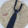 Corbata Gris y Negra para Hombre, Corbata de Algodón de Alta Gama Estilo Coreano Atada a Mano de Color Sólido Rayada para Mujer, Corbata Casual Estilo Británico Universitario sin Corbata