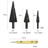 Juego de 10 Brocas Escalonadas con Cinco Filos para Chaflanar, Brocas para Carpintería, Brocas Escalonadas, Serie de Titanio Chapado en Oro