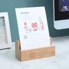 Base de Calendario de Madera Portatarjetas de Visita Soporte para Postales y Notas Soporte de Madera para Teléfono Calendario de Mesa Creativo Portatarjetas