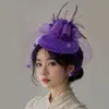 Acessórios de Cabeça Cheongsam Europeus e Americanos da Amazon, Acessórios de Socialite da Noite de Xangai, Chapéu Pequeno de Noiva da República da China, Acessório de Cabelo Vintage com Penas