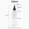 Garrafas Transparentes com Bico Fino em Estoque, Garrafas Plásticas PET, Garrafas para Dosagem de Tinta, Garrafas Vazias para Dosagem de Líquidos e Pós