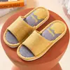Chinelo de Pano de Algodão e Linho Doméstico Feminino Verão Casa Interior Chão Antiderrapante Quatro Estações Universal Masculino Primavera e Outono Casa Chinelo de Linho