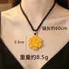 Collar Dorado Arena Estilo Antiguo de Moda Colgante de Flor de Peonía Tridimensional de Imitación de Oro Elegante Cadena para Clavícula de Color Duradero y Resistente al Desgaste Joyería