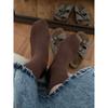 Yuanpai bluepops2023 Otoño Nuevo calcetines gruesos de canalé hasta la pantorrilla calcetines de felpa combinables calcetines de color liso para mujer hf31