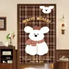 Cortina de Puerta de Animales de Dibujos Animados Partición Cocina Hogar Dormitorio Cortina Media Bloqueante Baño Cortina para Baño Comercial Sin Taladrar
