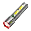 Linterna LED Super Brillante con Luz Lateral COB Recargable Antorcha de Alta Potencia 20W Largo Alcance 200500m Luz de Trabajo de Aleación de Aluminio con Carga Tipo C para Uso en Exteriores Emergencia Reparación