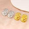 Pendientes Cuadrados Geométricos Textura Cuadrada Acero Inoxidable Diseño de Nicho Oro de 18K Moda Europea y Americana Aretes