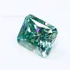 Piedra Suelta de Moissanita Azul Biselada Rectangular Cara de Anillo de Moissanita Azul Octagonal Pequeña Piedra Suelta Wholesale de Gemas de Wuzhou