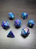 Conjunto de Dados Poliédricos D&D com Padrão de Mármore, Cores Misturadas, Transparente, D4D6D8D10D12D20 Lados, Tabuleiro Coc, Conjunto de Sete Peças