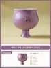 Xícara de Chá Elegante de Cerâmica Lilás Roxo com Pés Altos e Padrão de Borboletas, Fabricada na Fábrica, para Uso Pessoal de Mulheres, Novo Modelo de Alta Gama 2026