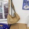 Bolsa de lona lavada estilo japonés estilo holgado drapeado bolsa de mensajero femenina bolsa escolar artística bolsa de mensajero bolsa casual de hombro para hombres