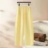 Pantalones de pierna ancha de algodón Tencel para mujer, nuevo estilo de otoño, 2026, de moda, cintura alta, sueltos, con caída, casuales