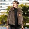 [Estilo de Diseñador] Chaqueta Casual de Piel Cosida Haining, Temperamento Casual, Chaqueta de Mujer de Gama Alta
