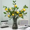 Ramas de Limón Simuladas Fruta de Limón Ramas Largas y Hojas Decoración de Piso para Hogar Sala de Estar Entrada Accesorios de Decoración Limón Simulado