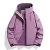 Nuevo Modelo de Chaqueta para Exteriores Similar al Estilo Luotuo, Conjunto de Dos Piezas Impermeable y a Prueba de Viento Tres en Uno para Mujer, Ropa de Montañismo Cálida con Capucha para Hombre