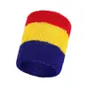 Munhequeiras de toalha, munhequeiras de algodão tricotado, coloridas, absorventes de suor, respiráveis, munhequeiras com laços, adequadas para esportes, corrida e jogar bola; personalizável e disponível para atacado