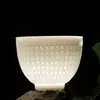 Taza de Porcelana de Jade Blanco Puro con Tallado Sombreado Flotante del Sutra del Corazón, Taza Personal para Cata de Té, Logo al por Mayor