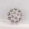 Broche Criativo Novo Cor Prata Fosco Tipo Contas Alta Qualidade Versátil Estilo Coreano Flor de Strass Liga Corsage Alfinete de Roupa