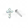 Aleación de titanio G23 clavo para oreja gota de agua cruz cruzada transfronteriza incrustación circón 5A joyería para perforaciones accesorios para clavo de labio clavo de hueso de oreja