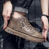 Otoño e Invierno 2025 Nuevos Zapatos de Cuero para Hombre de Caña Alta Estilo Casual de Negocios Botas con Cremallera Botas Cortas de Moda Tenis para Hombre
