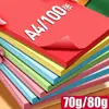 Papel de Cópia Colorido A4 80g Papel Colorido Pacote Único Colorido Misto 100 Folhas Papel de Cópia Jardim de Infância Crianças Artesanato Dobradura