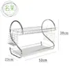 Estante de Secado para Fregadero de Cocina Doble Capa Forma de S Estante de Almacenamiento de Platos Estante de Secado Gabinete Tazón y Palillos Caja de Almacenamiento Almacenamiento en Encimera