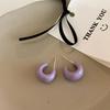 Pendientes de resina de color en forma de C para mujer, estilo coreano, estilo vintage, con personalidad, sencillos, combinables, elegantes y a la moda.