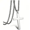 Collar con colgante de cruz de acero inoxidable para hombre, nuevo collar con colgante de cruz de moda con personalidad, joyería transfronteriza entre Europa y Estados Unidos