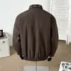 Chaqueta de Retazos a Cuadros Estilo Americano Falso Dos Piezas con Solapa para Hombre, Estilo Primavera y Otoño, Abrigo Juvenil Acolchado en los Hombros Estilo Ropa de Trabajo