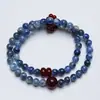 Pulsera Doble Mezcla Arándano Cristal Natural con Cianita y Ágata Roja para Mujer, Pulsera Versátil Regalo al por Mayor