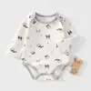 Roupas de Bebê Anyang Roupas para Bebês e Crianças Pequenas Algodão Puro Manga Longa Gola Envelope Fecho de Botão no Gancho Body Macacão para Meninos e Meninas Pijamas de Bebê Macacão de Engatinhar Triângulo
