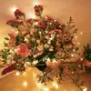 Lámpara de cuerda de cobre led rojo neto lámpara de decoración de pastel ramo fresco lámpara colorida caja de regalo flash lámpara de cuerda blanca cálida