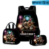 Mochila Escolar 3D de Filme Novo Mochila Lancheira Estojo Conjunto de Três Peças