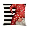 Amazon Día de San Valentín Funda de Almohada Estampado de Lino Pareja Transfronterizo Hogar Sala de Estar Funda para Cojín de Sofá Estilo Nórdico