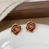 Brincos de Gota de Óleo Vermelho Ancola Estilo Commuter Versátil Vintage Luxo Leve High-End Coleção Brincos Simples da Moda para Mulheres