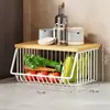 Estante de Almacenamiento de Cocina Cesta para Frutas y Verduras Sala de Estar Estante de Almacenamiento para Juguetes y Snacks Carrito Pequeño Multifuncional de Pie para el Hogar