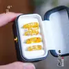 Anel Puzuo Cor Forte que se Mantém 24K Ouro Brilhante Cobre Oco Moeda Borboleta Filigrana Novo Estilo Chinês Anel de Dedo Indicador de Círculo Completo Estilo Casal